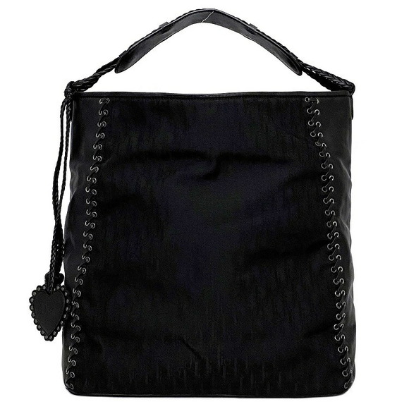 Dior Christian Charm Braided Bag Shoulder Heart Trotter  Bag Tassel Black - Picture 1 of 9